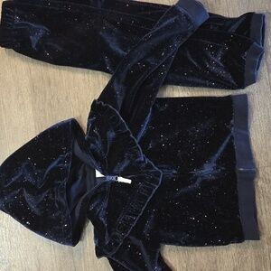 Little Me • Midnight Sparkle Velvet Hoodie and Pants Set